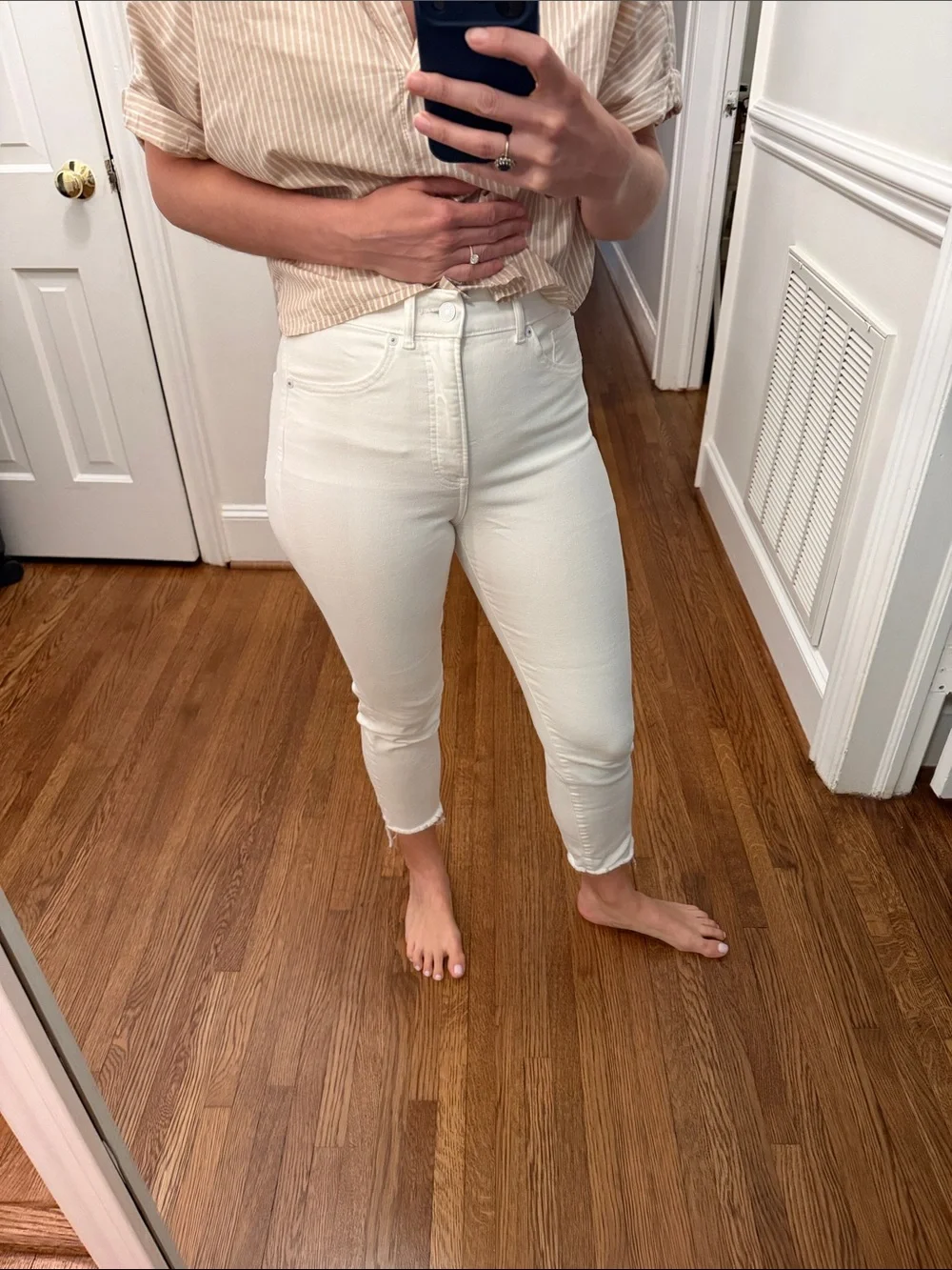 Express White High-Rise Cropped Skinny Jeans